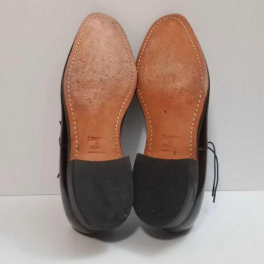 Johnston & Murphy MELTON Burgundy Cap Toe Calfskin Oxford Shoe Size 7.5 USA Made
